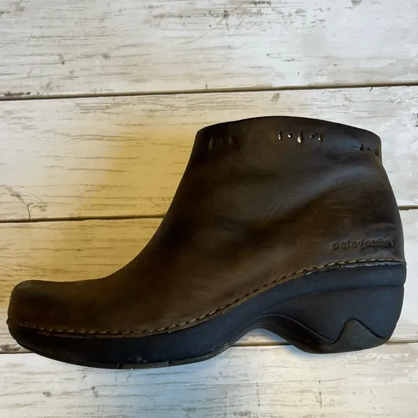 Patagonia Womens Better Clog Leather Ankle Boots Deep Espresso Brown #1267 - Image 2