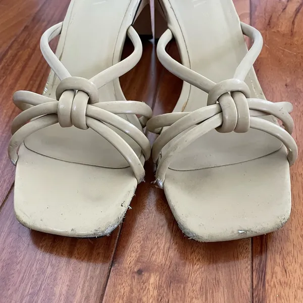 ZARA Beige Strappy Kitten Heels - Image 2