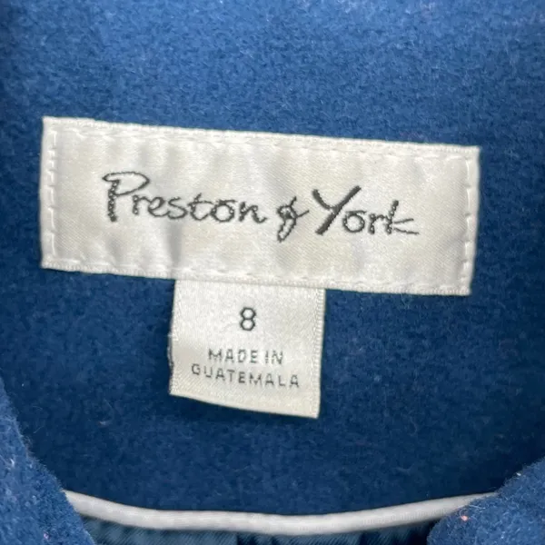Preston of York Women's Blue Wool Blend Button Front Coat Size‎ 8 - Image 3