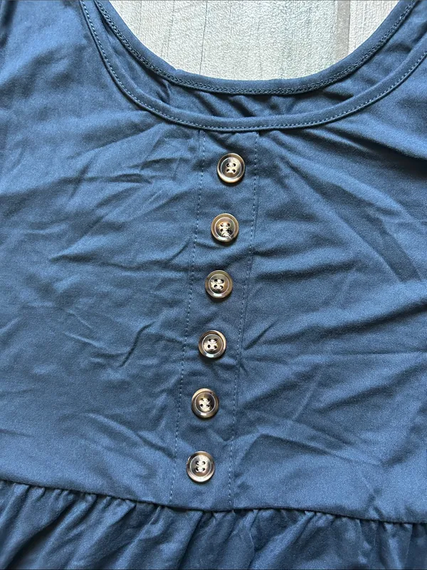 Sleeveless Navy Tiered Button - Image 2