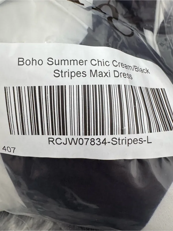 Rosa Clothing Boho Summer Chic Stripes Maxi Dress Large New Spaghetti Strap - Image 2