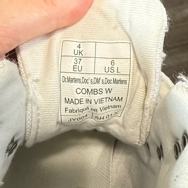 Dr Martens‎ Combs Combat Boots Women's White Size 6 - Image 6
