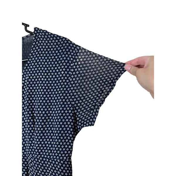Vintage Paul‎ Harris Design Navy White Polka Dot Maxi Dress Button Front M - Image 4