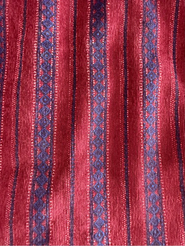 Mi Ami Burgundy Boho Striped Mini Skirt Size Medium Red - Image 3