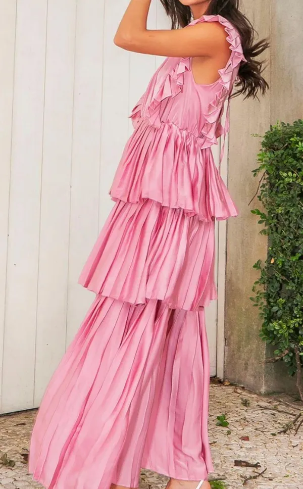 NWT Ruffle Tier Maxi Dress from Confete Pink - Image 2