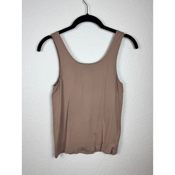 SKIMS Fits Everybody Scoop Neck‎ Tank Women L Clay Stretch Minimalist Lounge - Image 3
