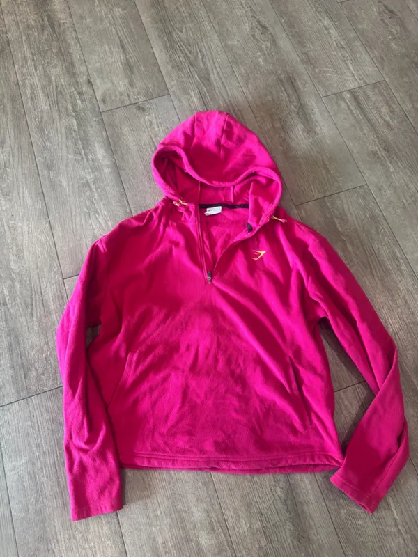 Gymshark Bright Pink Half-Zip Hooded Fleece - Image 5