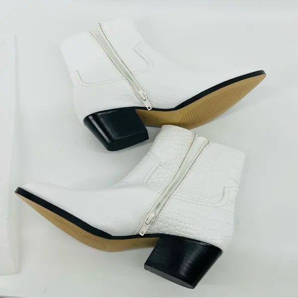 Something Navy‎ Wesley White Cowboy Booties 7.5 - Image 6