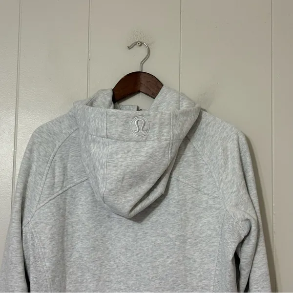 Lululemon Scuba Full Zip Hoodie Gray Size 14 NWT Cotton Athleisure Jacket Logo - Image 9