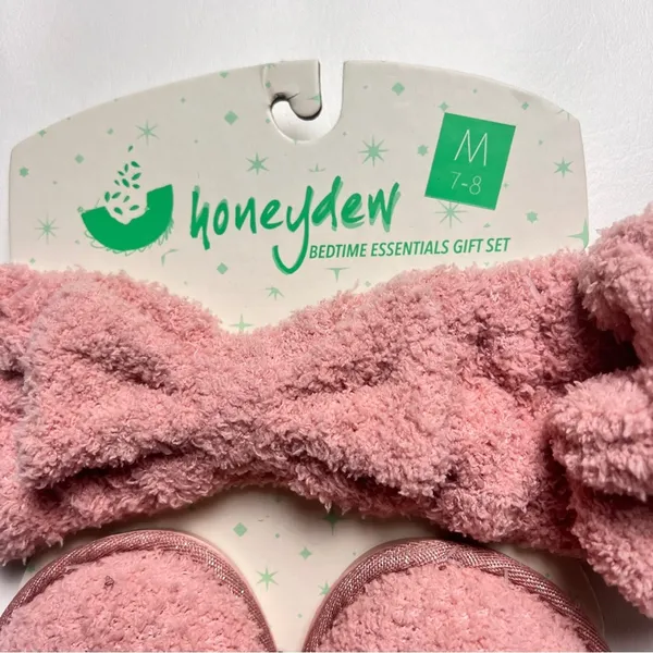 Honey Dew Women's Bedtime Accessories Slippers Scrunchie and Headband Set NWT - Image 2