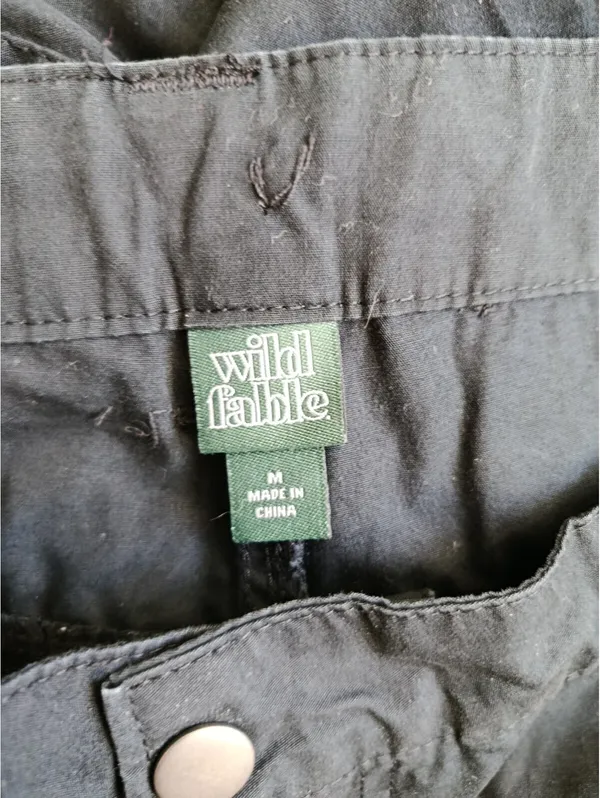Wild Fable Black Cargo Pants Womens Medium M Parachute Baggy Utility Y2K - Image 15