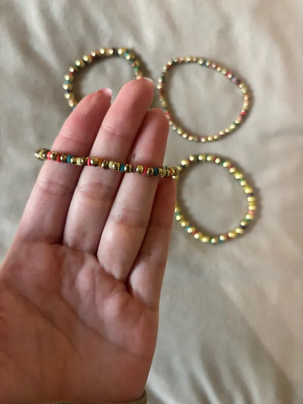 Gold Beaded Bracelet Set - Image 2