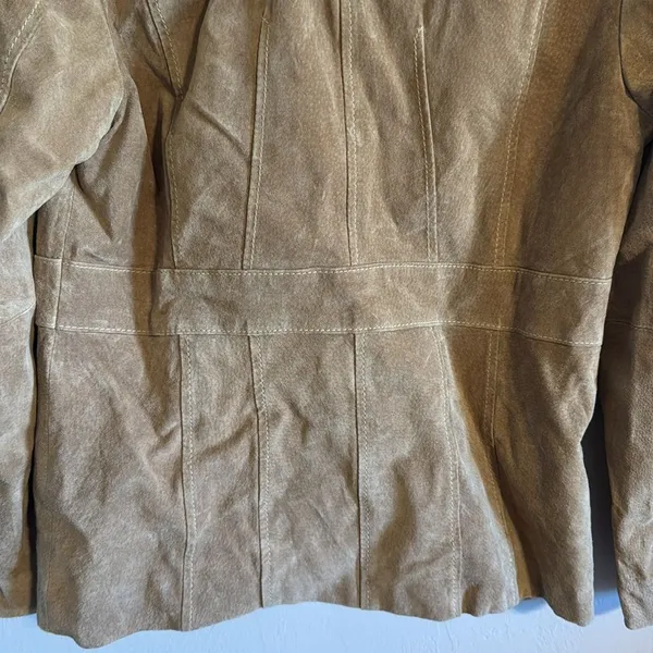 Wilsons Leather Women's Vintage Suede Blazer Jacket‎ Tan Brown Large - Image 8