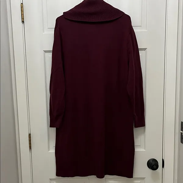 LOFT Plus Rich Burgundy Turtle Neck Sweater Dress - Size 16/18 - Image 10