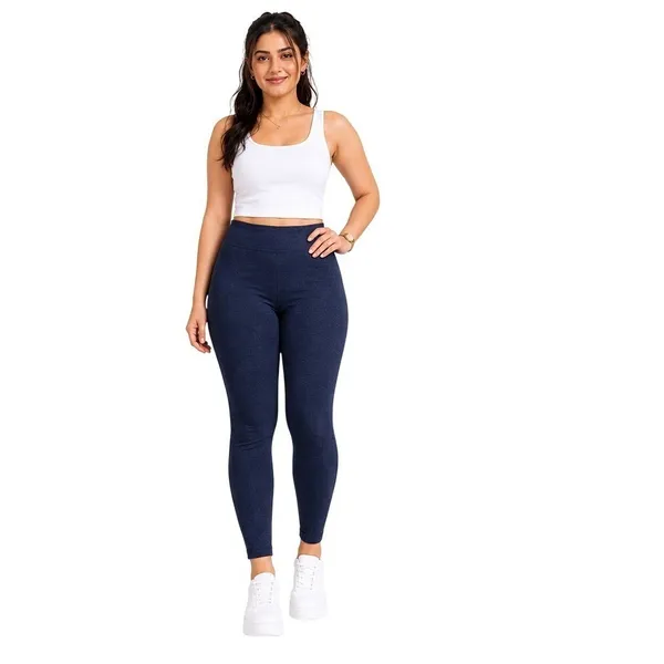 Athletic Works Womens Leggings Size L Blue Mid Rise Active Ankle Stretch Active - Image 7