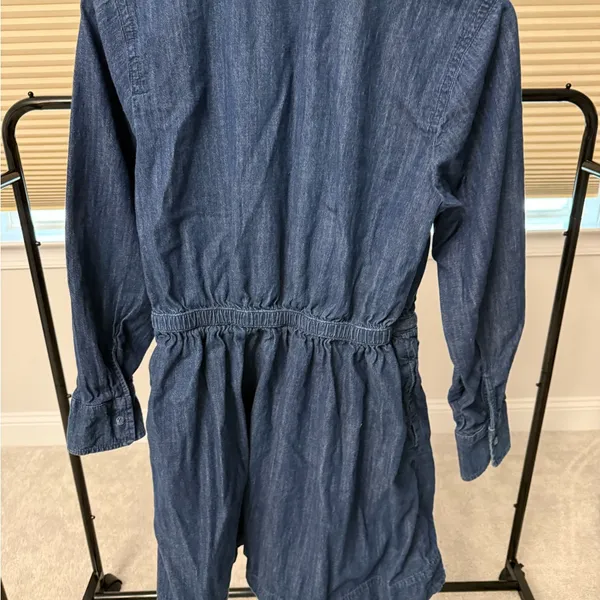 Free Assembly Women’s Denim Ruffle Neck Mini Dress - Image 7