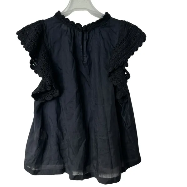 Ulla Johnson Handmade Kai Ramie black flounce Goth feminine blouse 10 - Image 3