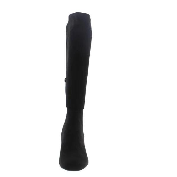 NEW Steve Madden Womens Black Dynasty Zipper Round Toe Knee-High Boots - Image 2