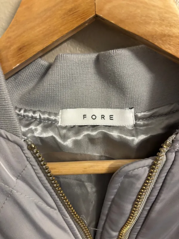 Fore quilted silver bomber jacket - Image 5