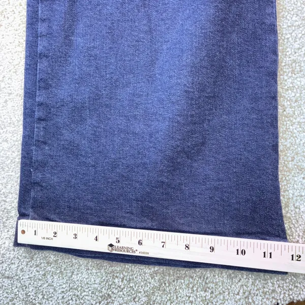 PILCO Womens 24T High Rise Wide Leg Cropped Jeans Button‎ Dark Wash Denim Boho - Image 4