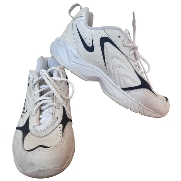 Vtg Nike Air Monarch Y2K 2002 White Navy Sz 10 W 303943-141 - Image 2