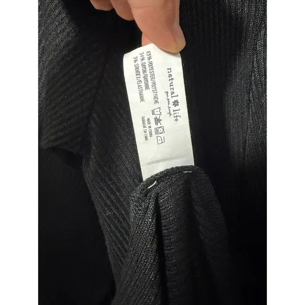 Natural Life ONE SIZE Black Dress 1/4 Length Sleeves Swing Dress - Image 5