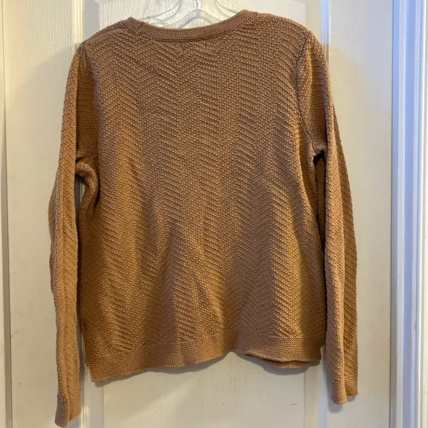 Old Navy Women's XL Tan Textured Knit Long‎ Sleeve Sweater - Image 2