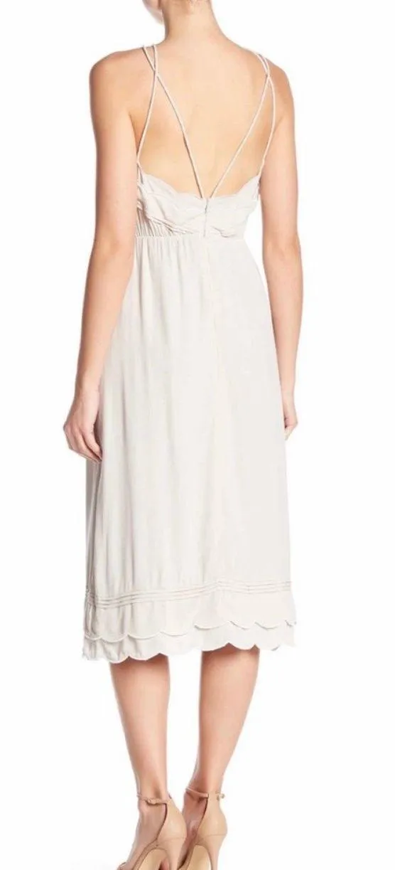 Elliatt Size XS Taupe Elation Ruffle Midi Dress - Image 3