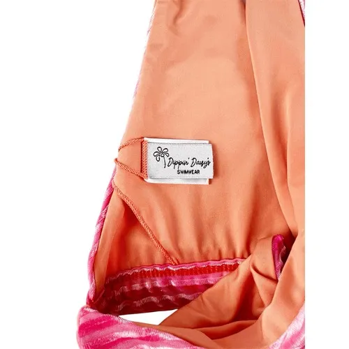 Dippin Daisys Revibe Festival Bikini Top Yellow Pink Ribbed Velvet Size‎ XL - Image 3