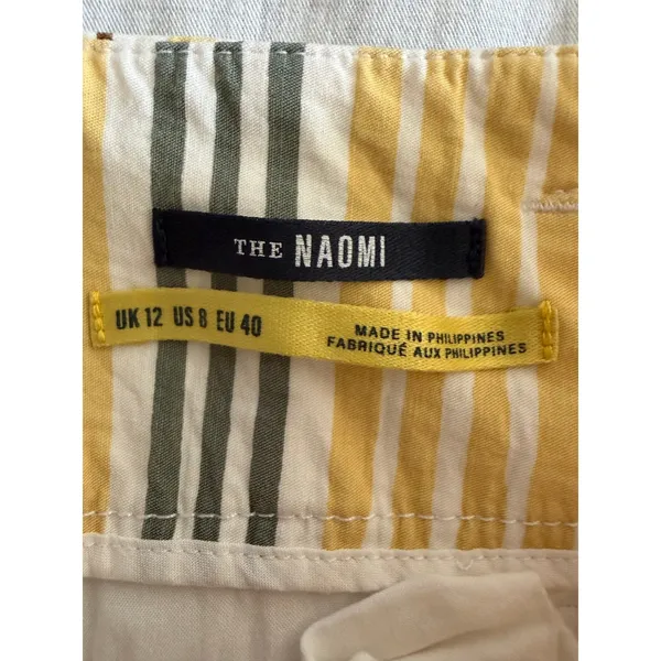 Maeve Wide Leg Pants Women 8 Yellow Striped Naomi High Rise Patch Pocket - Image 10