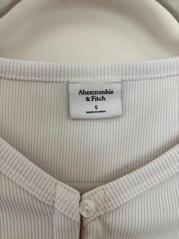 White Abercrombie Button Tank Down - Image 2