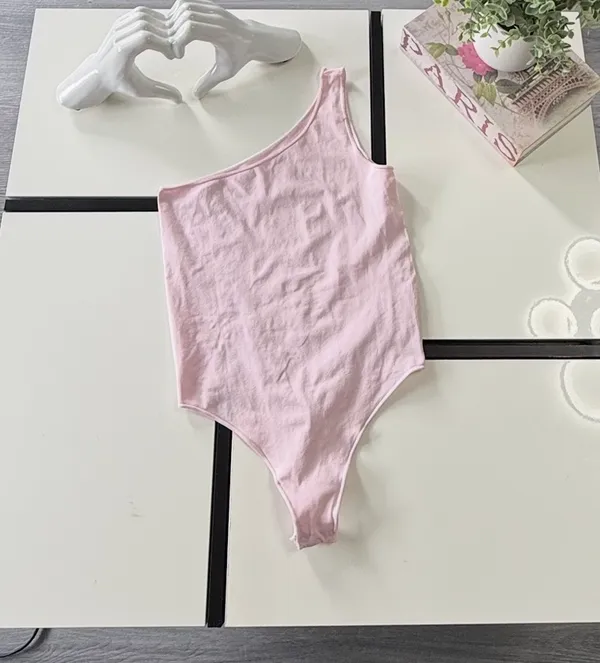SKIMS Fits Everybody One Shoulder Bodysuit in Petal - Size S/M - Image 3