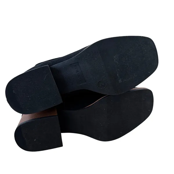 Steve Madden Black Microsuede Slouchy Ankle Boots Block Heel Size 4 NEW - Image 7