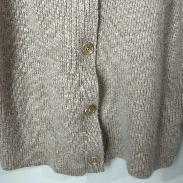 Quince Sweater Women's M Mongolian Cashmere 2.0 Oversized Boyfriend Cardigan Tan - Image 5