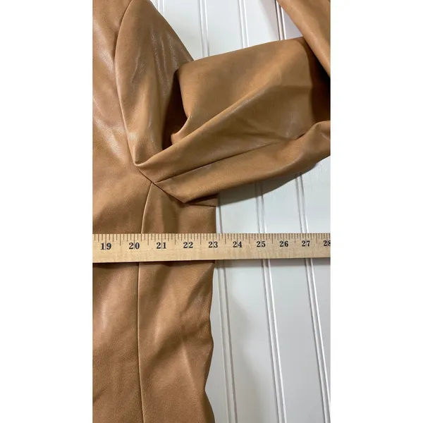 Express Camel Faux Leather Blazer Jacket Plus Size XL NWT Autumn Fall Staple - Image 7