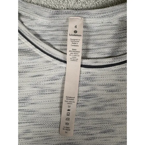 Lululemon Another Mile Short Sleeve T-Shirt Relaxed Fit Space Dye Gray Sz 4 Soft - Image 6