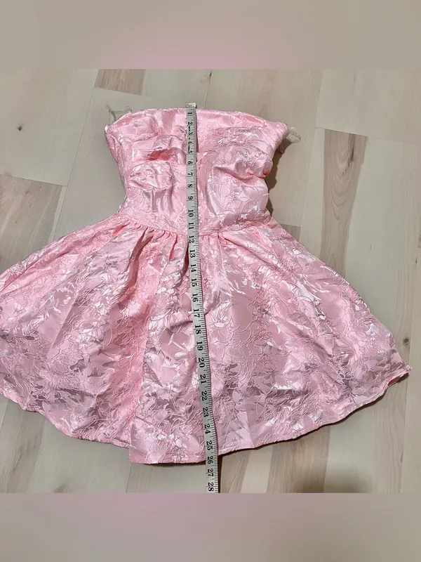 Babyboo NWT Women Small Pink Strapless Mini Dress Romantic Coquette Soft Girl - Image 12