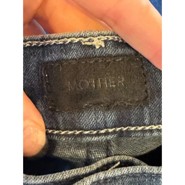 Mother Jeans Women 26 Blue Denim‎ Night Tripper The Insider Crop Fray Streetwear - Image 8