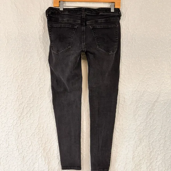 AG Adriano Goldschmied Women's Jeans Size 31 Black Denim Stretch skinny Pants - Image 2