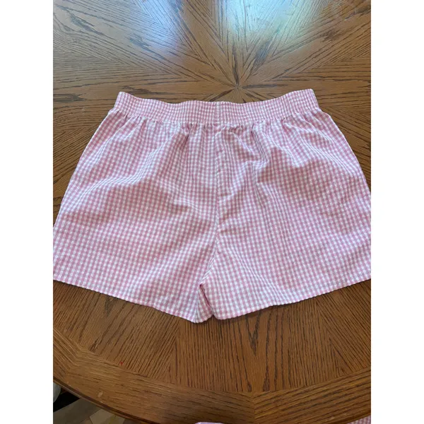 Unbranded Gingham Pajama Set Women Large Pink Bow Peplum Shorts Loungewear - Image 10