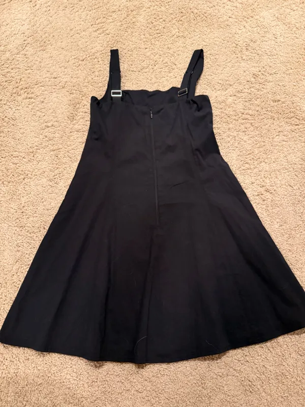 Abercrombie & Fitch Black Sleeveless Midi A-Line Dress - Image 2