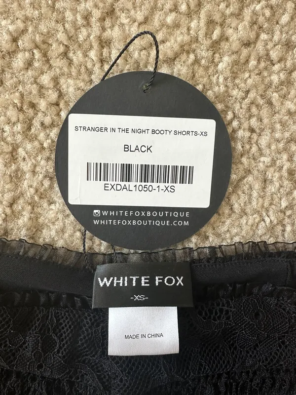 White Fox Black Shorts - Image 3