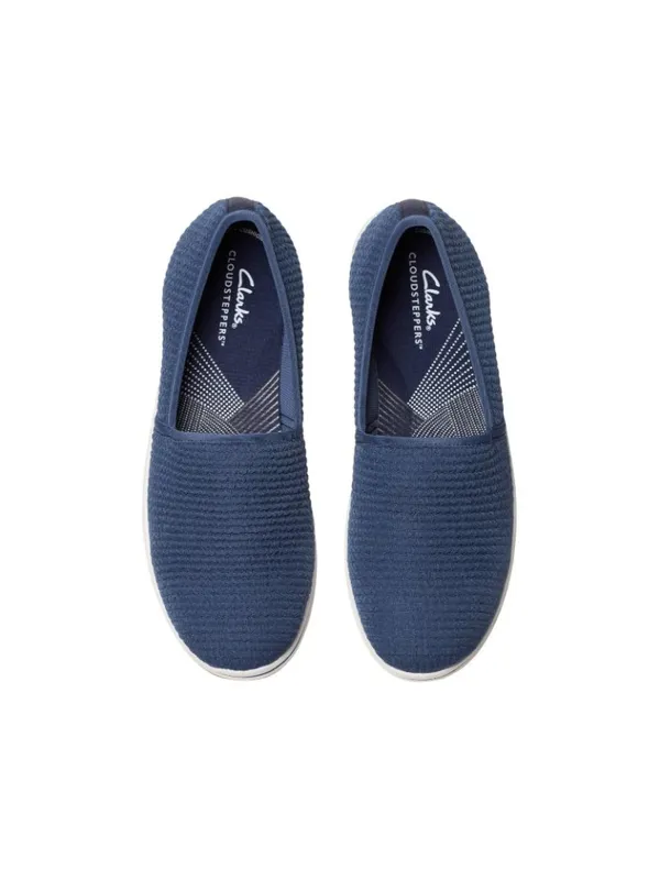 NWT Clarks Breeze Stretch Cloudsteppers Slip-On Loafer 26182066 Navy Blue 6W - Image 7