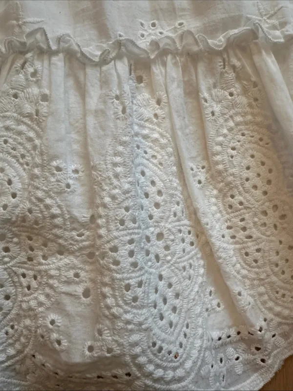 SHEIN White Eyelet Tiered Skirt with Scalloped Hem - Image 2