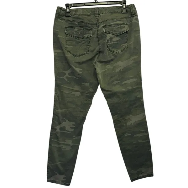 LOFT Camo Pants Petite‎ 6 Green Utility Stretch Casual Military Style - Image 2