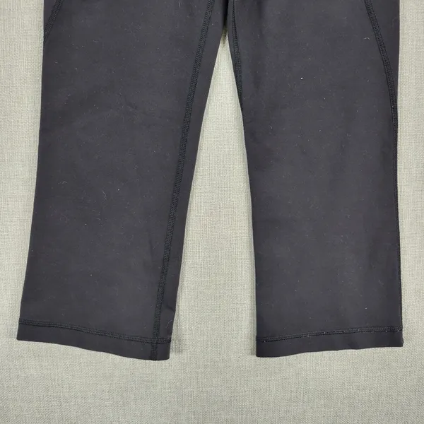 Lululemon Womens Gather Crow Yoga Leggings 4 Black Crop Split Wide Leg Capri - Image 7