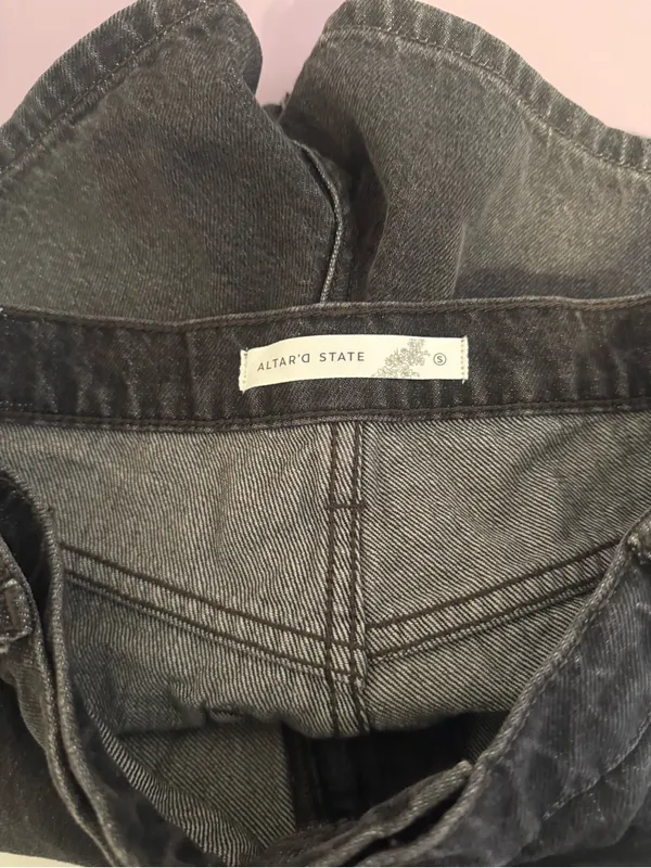 Altar’d‎ State Asymmetrical Wrap Mini Denim Skirt - Image 5