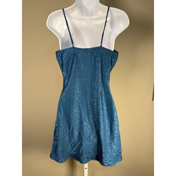 Altar'd State Teal Satin Jacquard‎ Slip Dress Coquette Fairycore NWT Small - Image 4