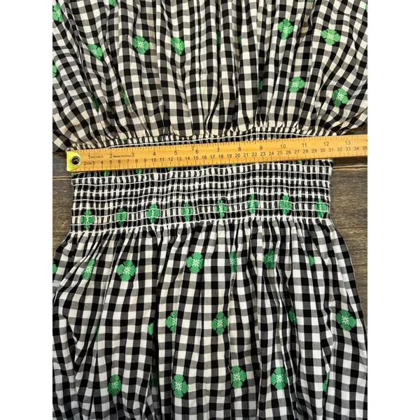 Kate Spade Womens‎ Dress Size Small Gingham Smocked Voile Empire Waist Midi - Image 12