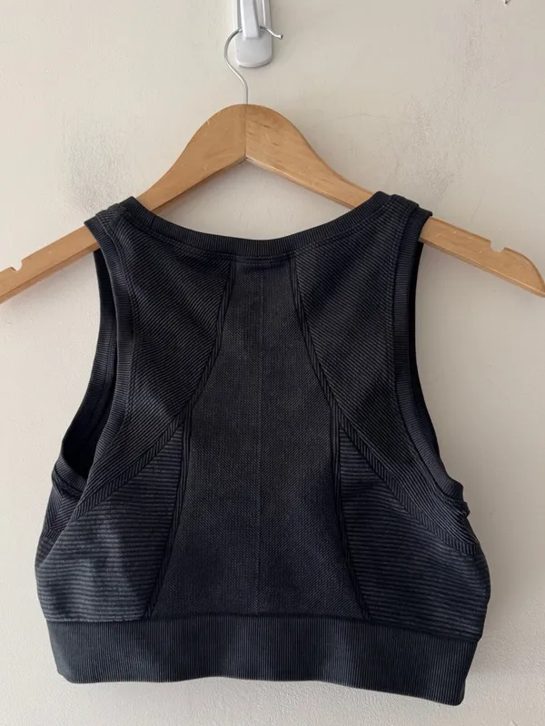 Aerie Offline Seamless Longline Sports Bra Washed‎ Black - Image 6